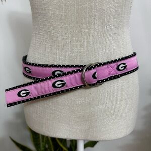 NCAA Georgia Bulldogs Pink Logo Belt D-Ring Pink Moonshine Size Medium